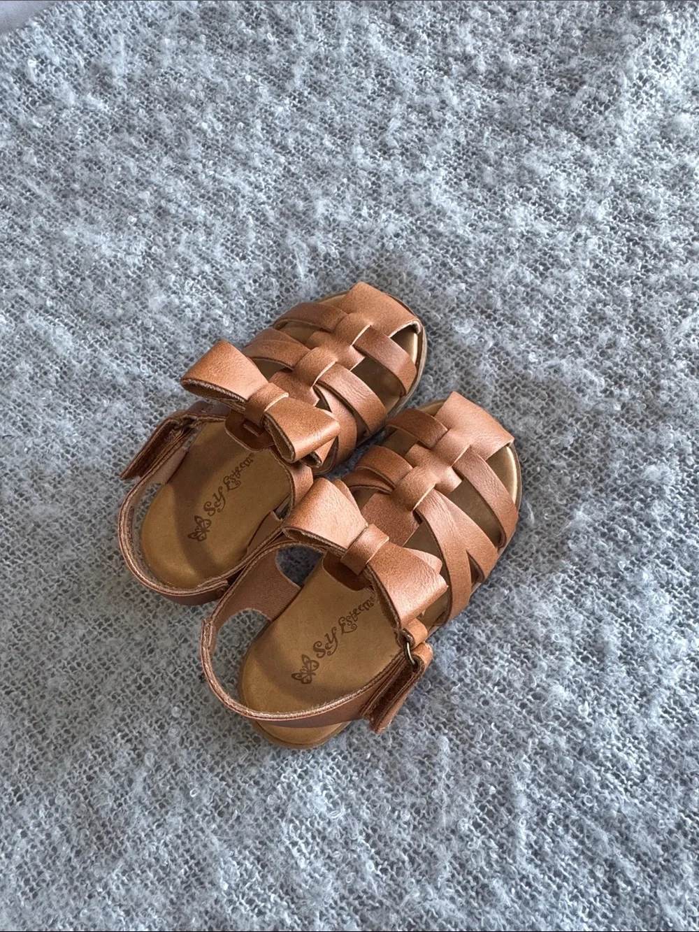 Self Esteem Girls Brown Woven Kids Sandals